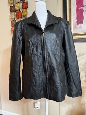 East 5th Black Leather Zip-Front Jacket